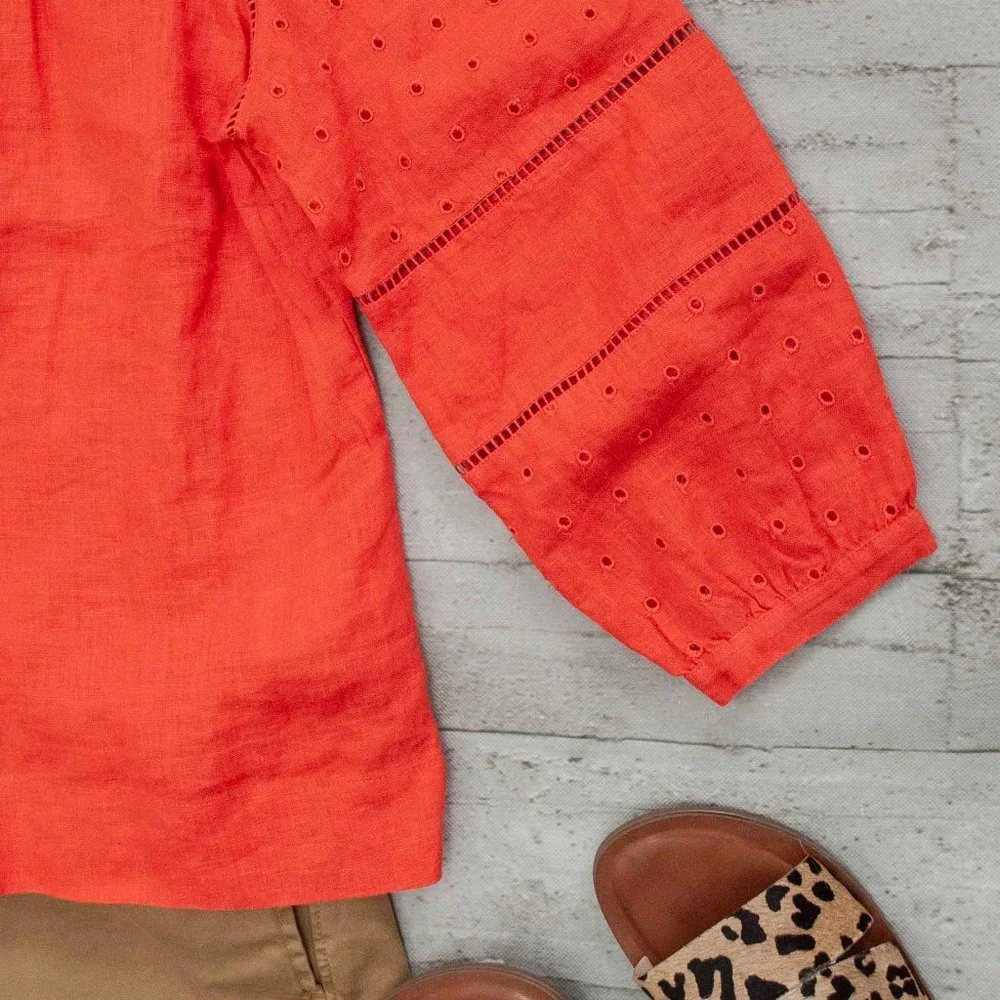 NWT J. Crew Linen Circle Eyelet Shirt sz S - Picture 3 of 5